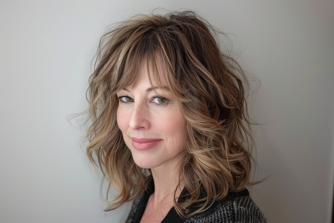 33 Modern Hairstyles for Women Over 40 with Bangs to Try in 2024